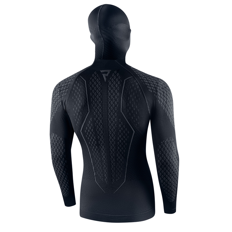 Motoros thermo triko és arcmaszk Rebelhorn Therm II 2in1 Long Sleeve fekete-szürke XS/S termék 2. képe