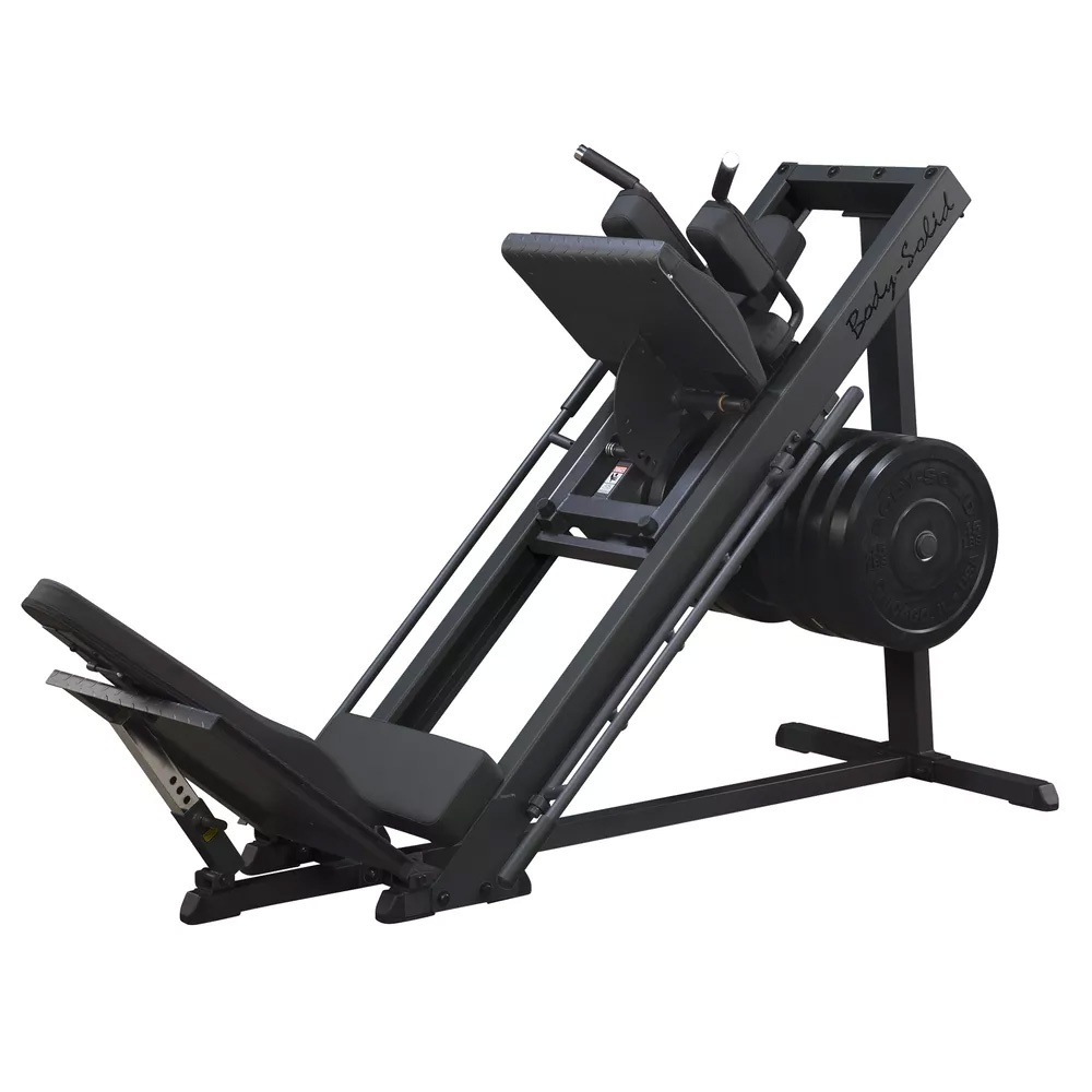 Lábtoló / Hack guggoló gép Body-Solid GLPH1100 fekete,  "flip and lock" mechanizmus, DuraFirm hátpárna, 154,22 kg,  S kategória akciós termékkép 1