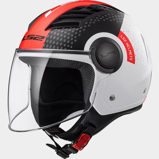 LS2 AIRFLOW CONDOR WHITE BLACK RED LONG nyitott bukósisak XS akciós termékkép 1
