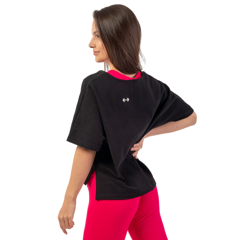 Laza crop póló "The Minimalist" organikus pamutból fekete XS/S termék 2. képe