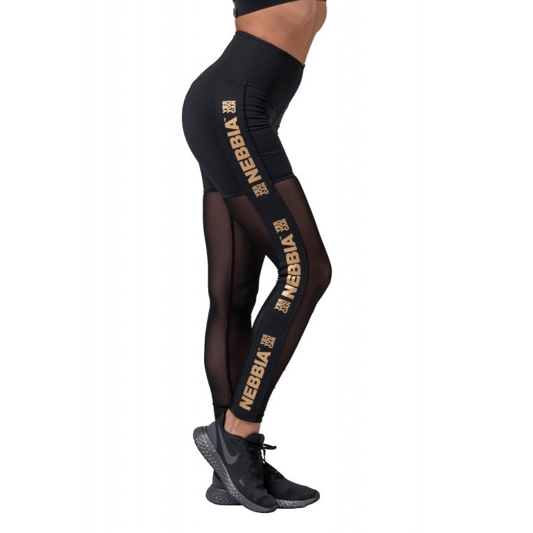 Női leggings Nebbia Gold Mesh 829 fekete XS akciós termékkép 1