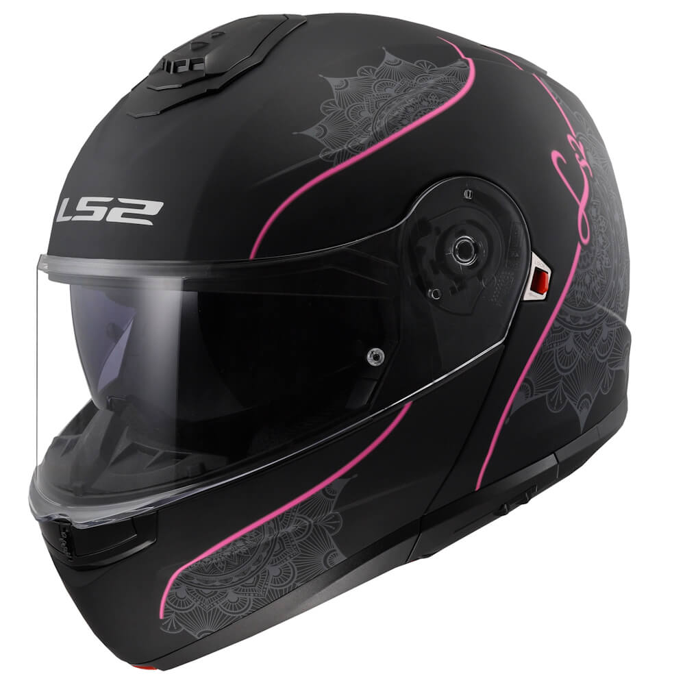 Flip-up bukósisak LS2 FF908 Strobe II Lux Matt Black-Pink XS (53-54) akciós termékkép 1