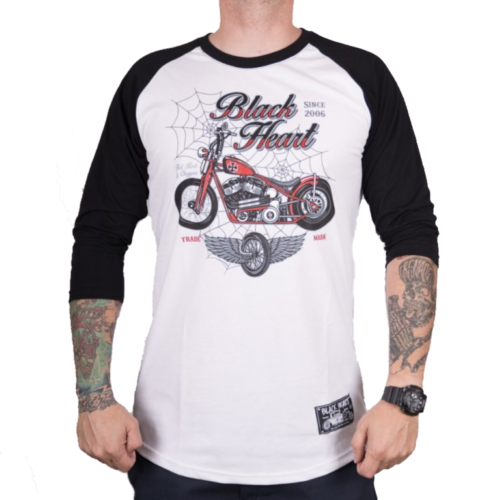 Hosszú ujjú felső BLACK HEART Red Baron Chopper fehér M