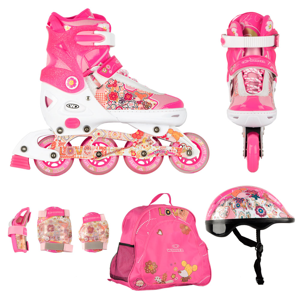 Gyerek görkorcsolya szett lányoknak WORKER Flery S(33-36)