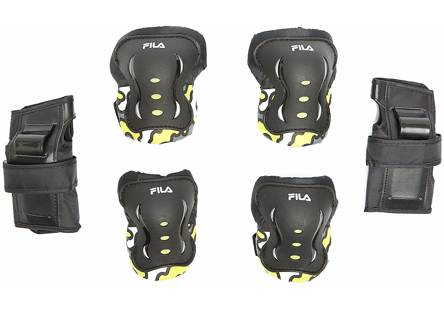 Fila JR BOY FP testvédőszett Fekete/Sárga XXS