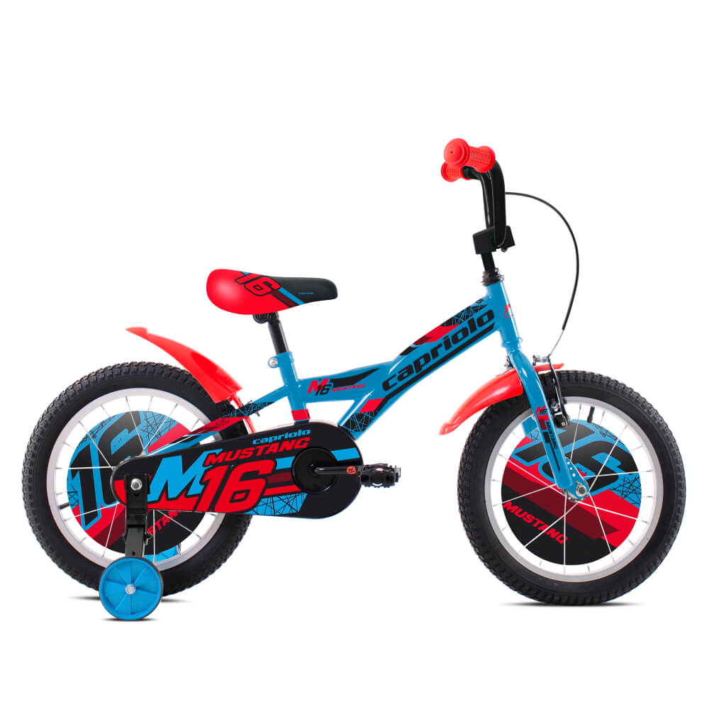 Gyerekkerékpár Capriolo Mustang 16" 6.0  kék-fekete-piros  8" (105-125 cm) akciós termékkép 1