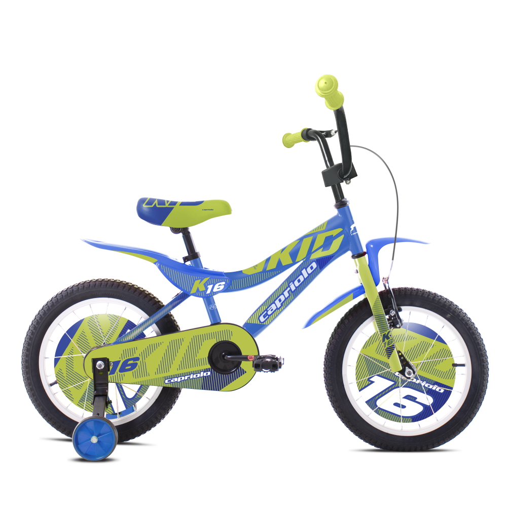 Gyerek kerékpár Capriolo Kid 16" 6.0  kék-lime  9" (114-132 cm) akciós termékkép 1
