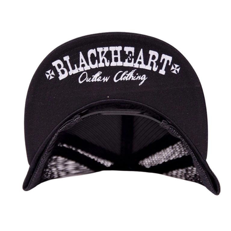 Baseball sapka BLACK HEART Chopper King Trucker BLK, napellenző, logó,  hálós hátoldal, műanyag pánt fekete termék 2. képe