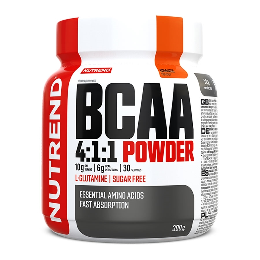 Por koncentrátum Nutrend BCAA 4:1:1 Powder 300 g narancs akciós termékkép 1