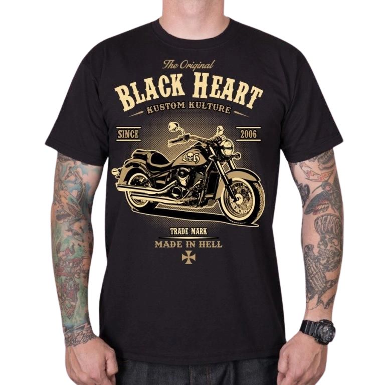 Póló BLACK HEART Harley fekete M akciós termékkép 1