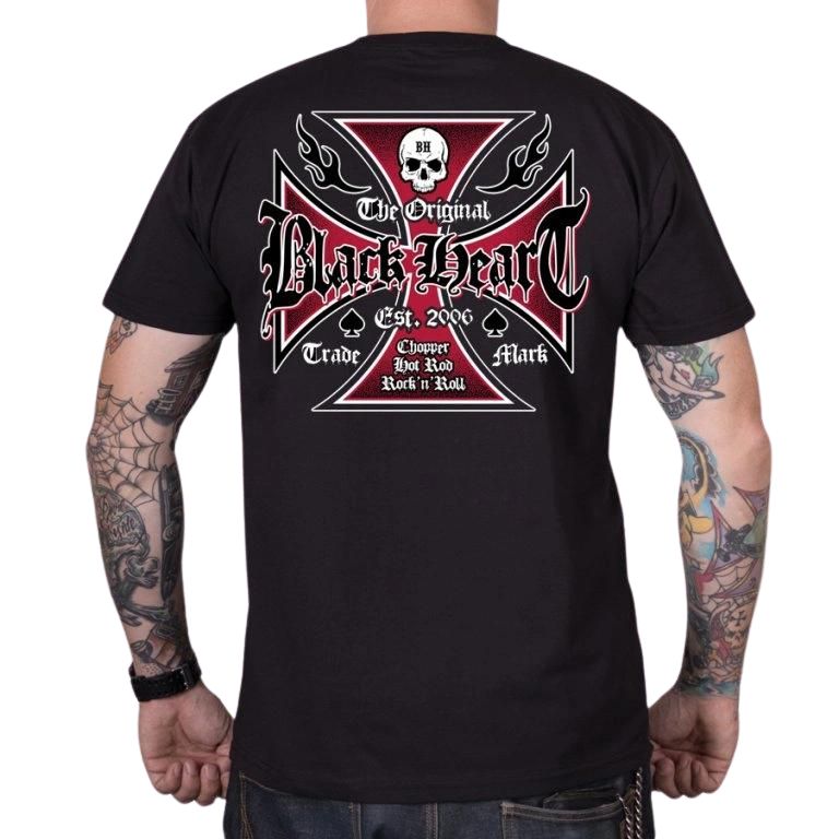 Póló BLACK HEART Heart Cross fekete M akciós termékkép 1