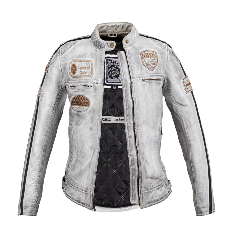 Női bőr motoros kabát W-TEC Sheawen Lady White New  fehér  XS termék 2. képe