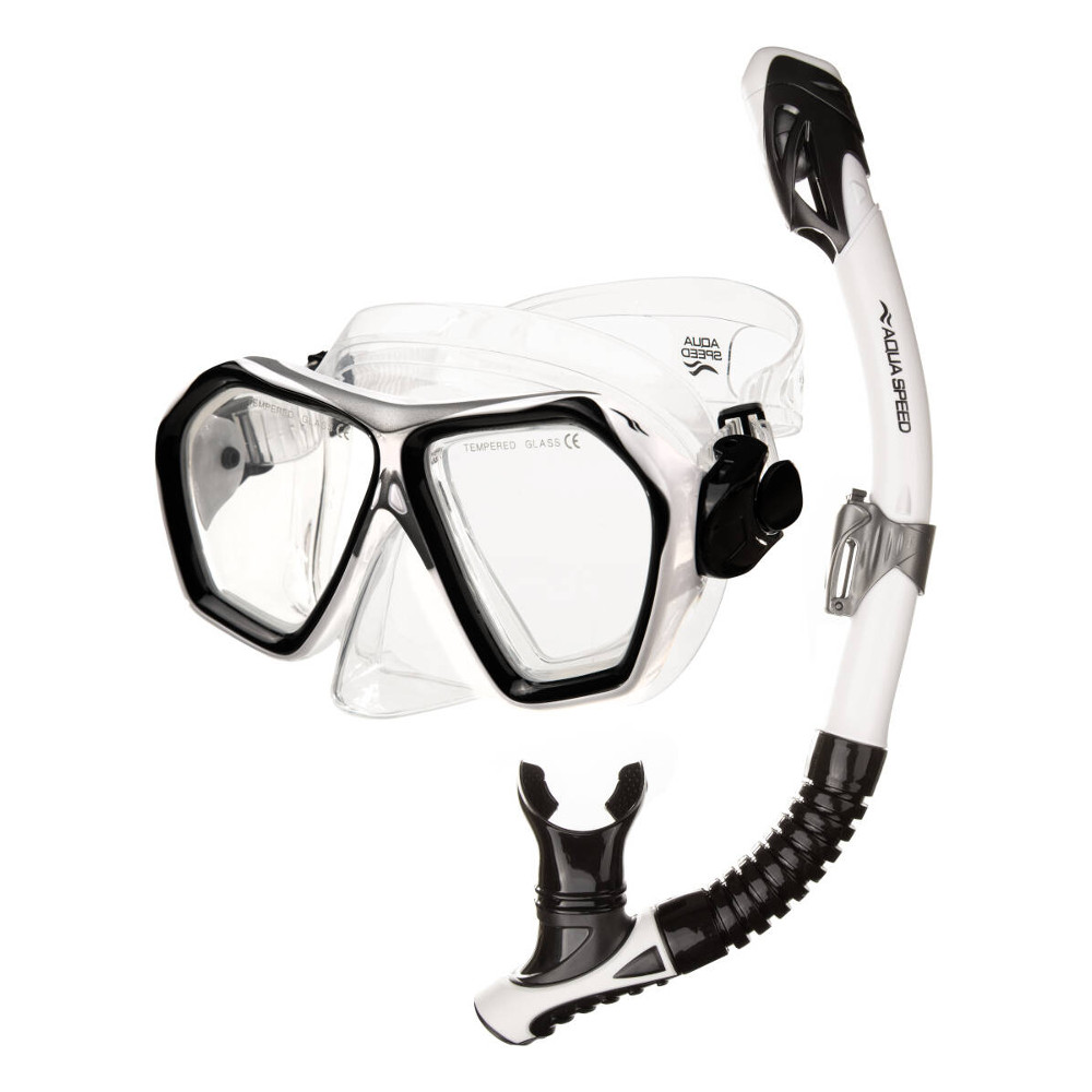 Snorkeling szett Aqua Speed Blaze+Borneo FEHÉR / FEKETE