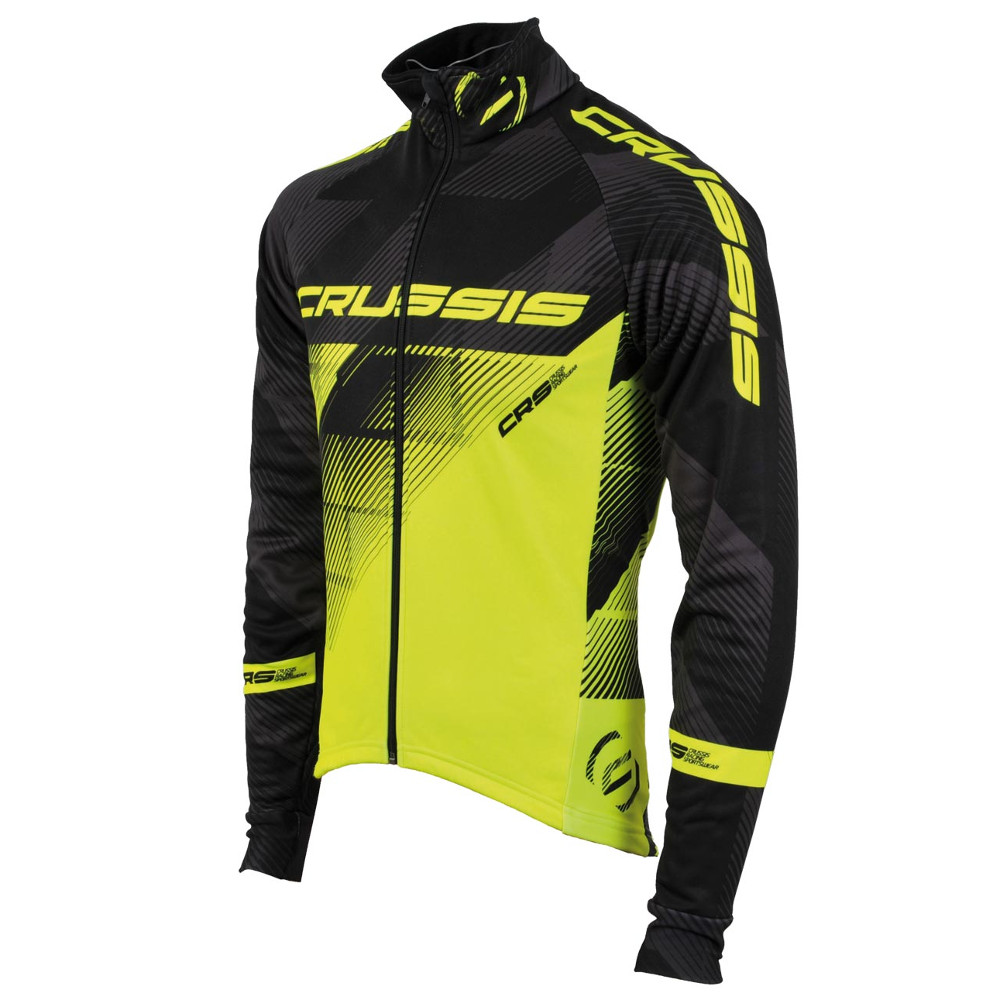 Férfi kerékpáros kabát CRUSSIS fekete-fluo sárga  S  fekete-fluor sárga termék 2. képe