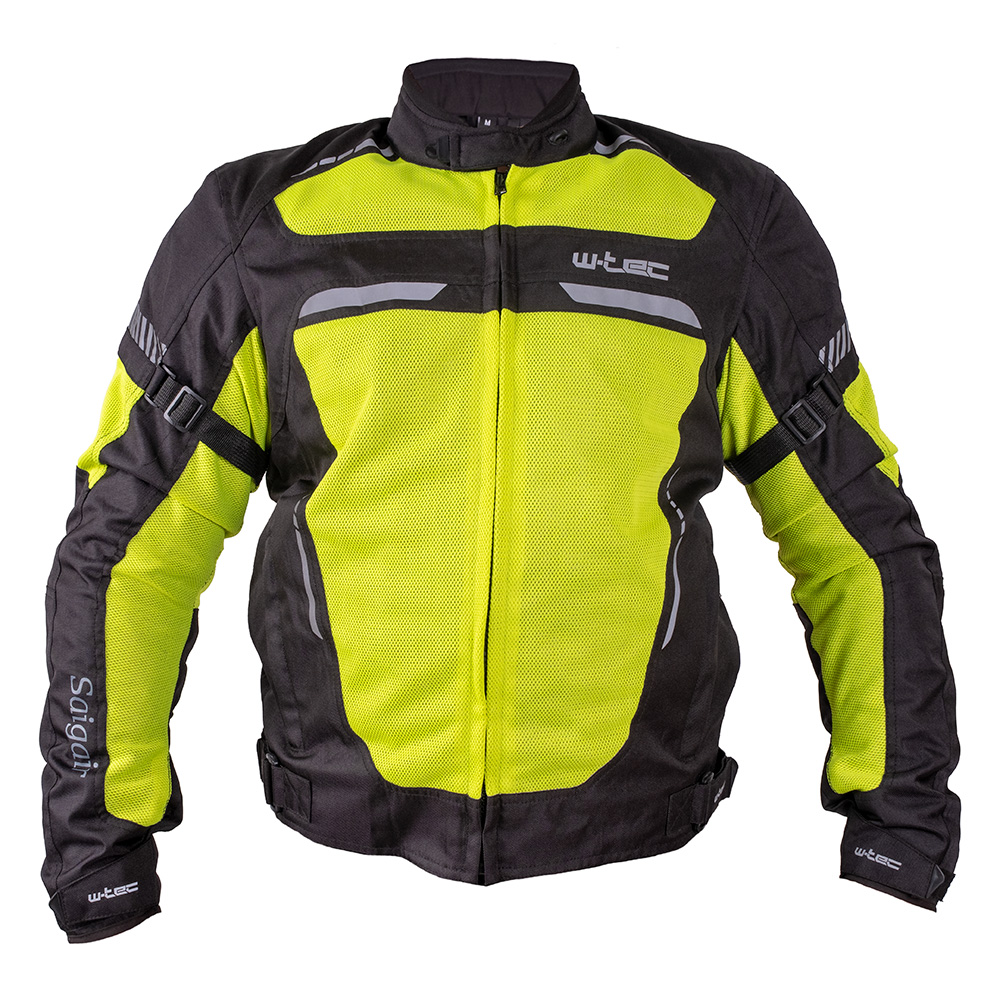 Nyári motoros kabát  W-TEC Saigair Fluo Sárga-Fekete 4XL