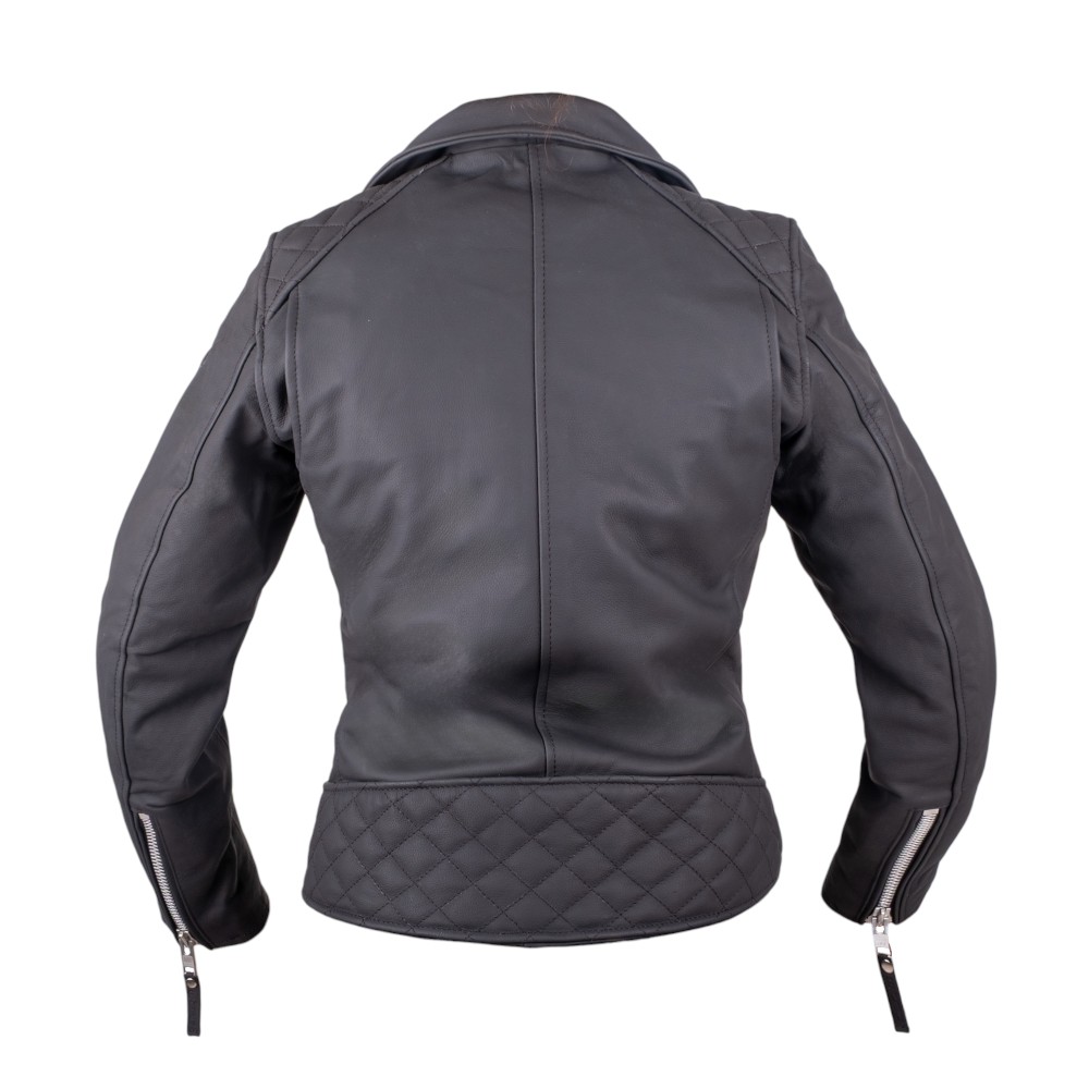 Női bőr motoros kabát W-TEC Brinea matt fekete XS termék 2. képe