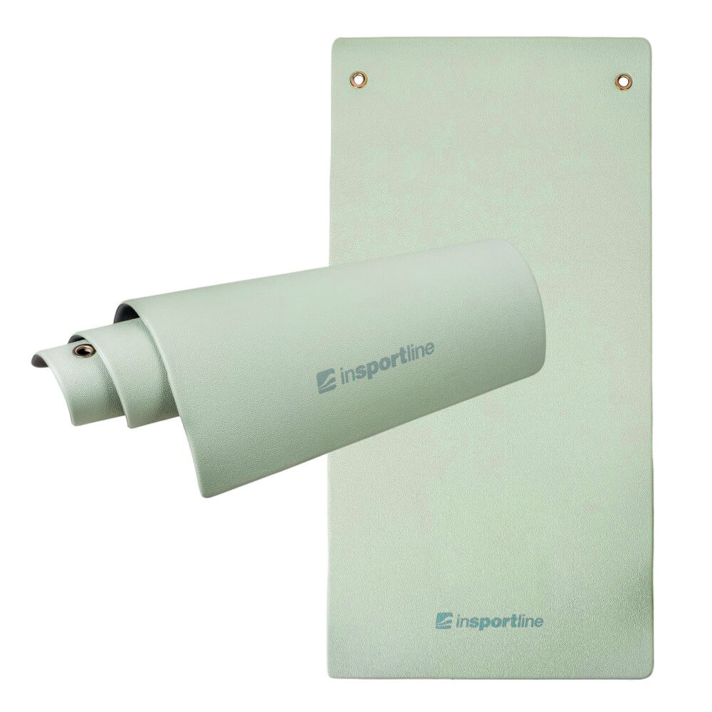 Edzőszőnyeg inSPORTline Aero Advance 140×60×0,9 cm, memóriahatással, vonzó színek, akasztólyuk menta-szürke