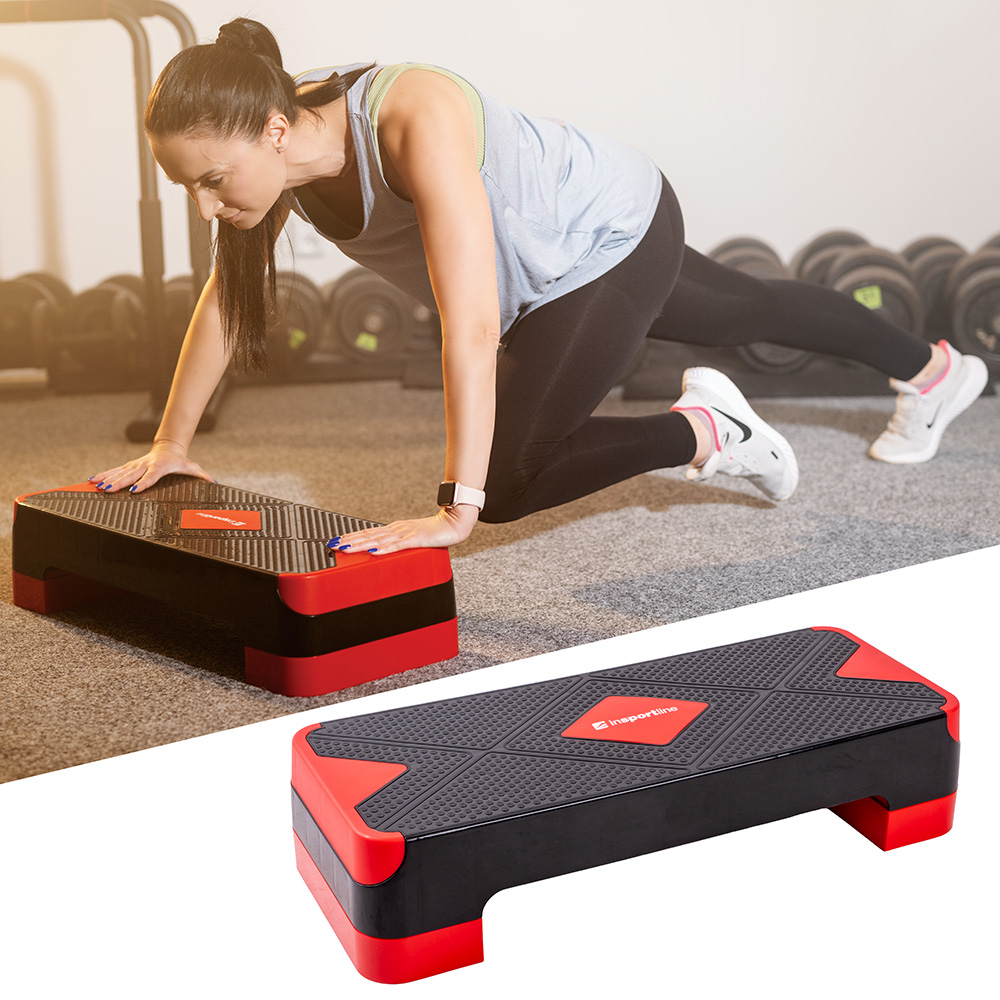 Aerobic step lépcső inSPORTline AS150 fekete-piros akciós termékkép 1