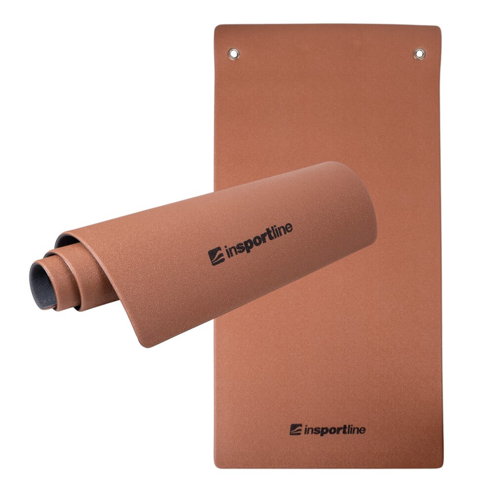 Edzőszőnyeg inSPORTline Aero Advance 140×60×0,9 cm, memóriahatással, vonzó színek, akasztólyuk mokkahab-szürke