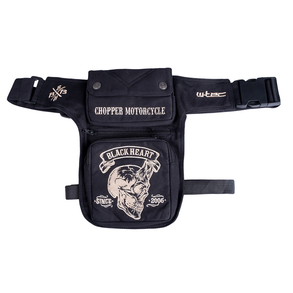 Motoros combtáska W-TEC Black Heart Devil Skull Black Tex