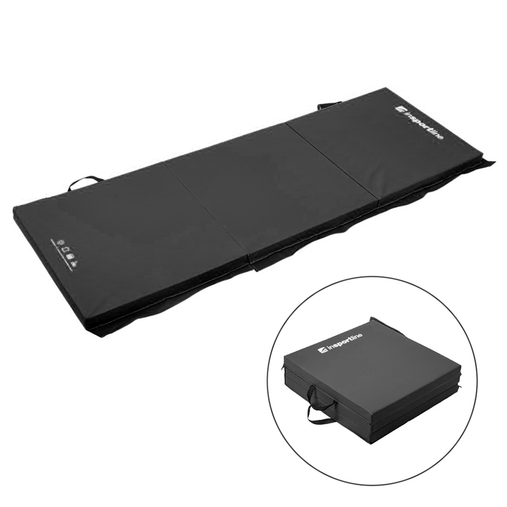 Összehajtható gimnasztikai szőnyeg inSPORTline Trifold 180x60x5 cm fekete