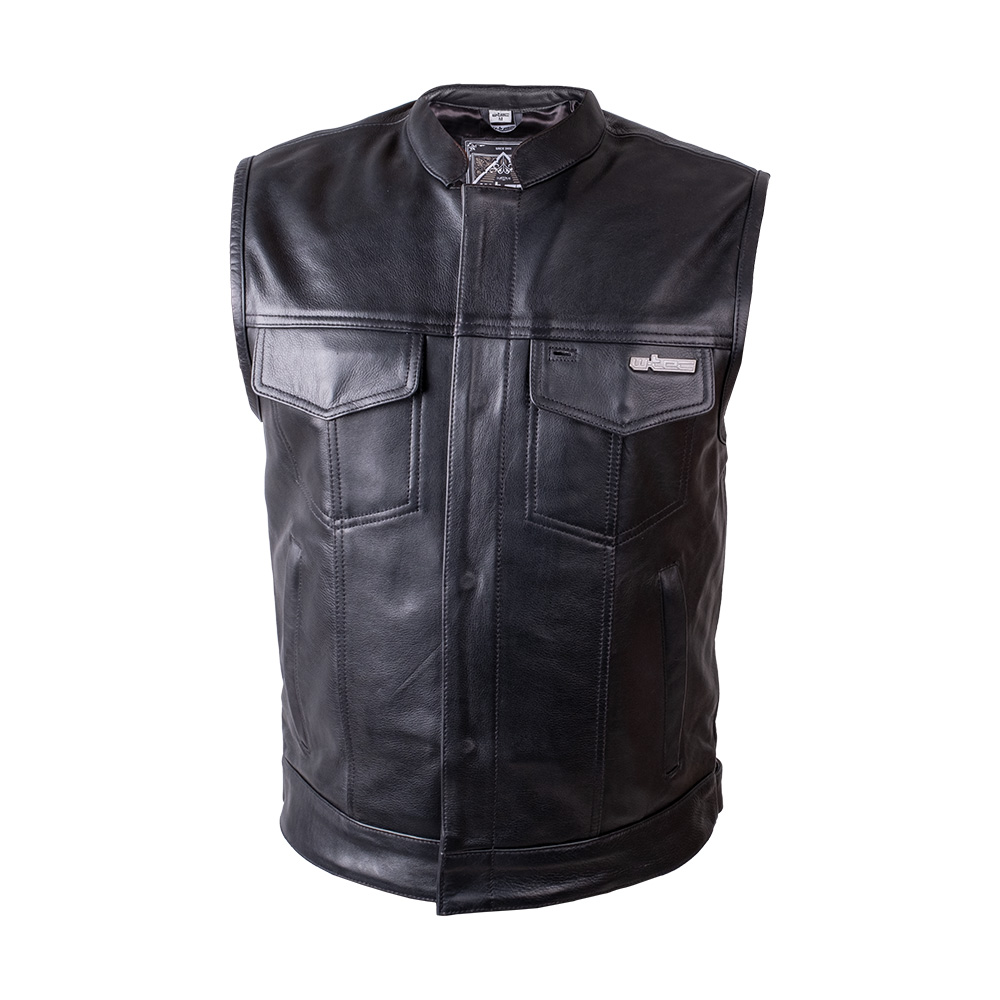 Bőr motoros mellény W-TEC Delasola fekete 6XL termék 2. képe