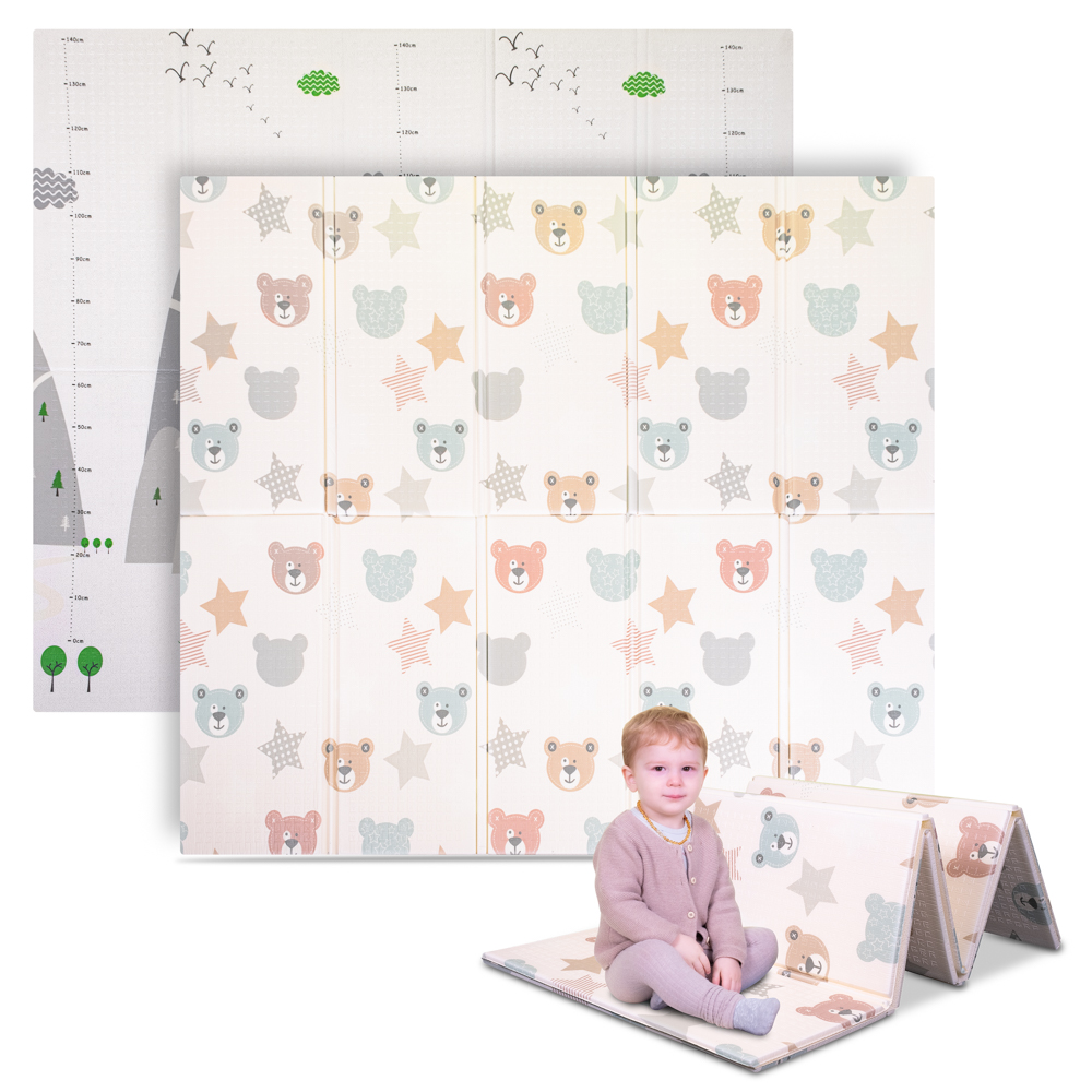 Összecsukható baba matrac inSPORTline Michlino 150x180x1,2 cm Aranyos mackók