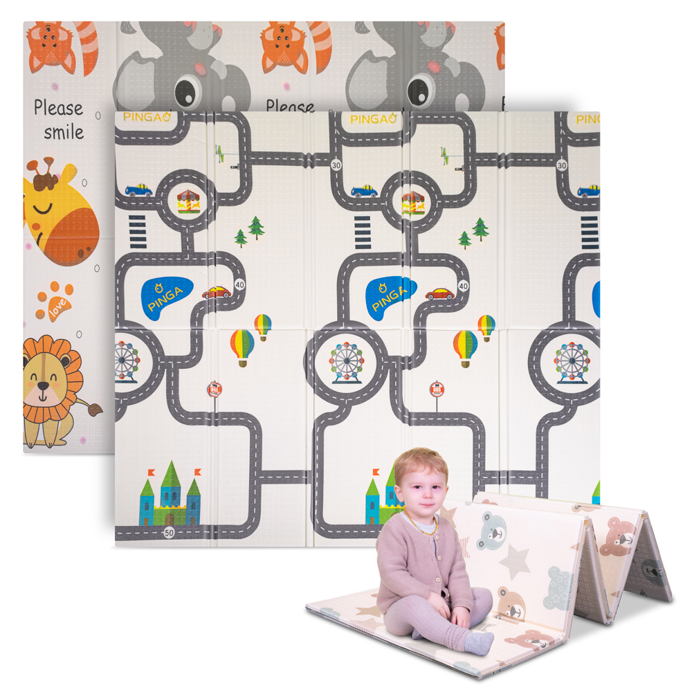 Összecsukható baba matrac inSPORTline Michlino 150x180x1,2 cm Királyi szafari