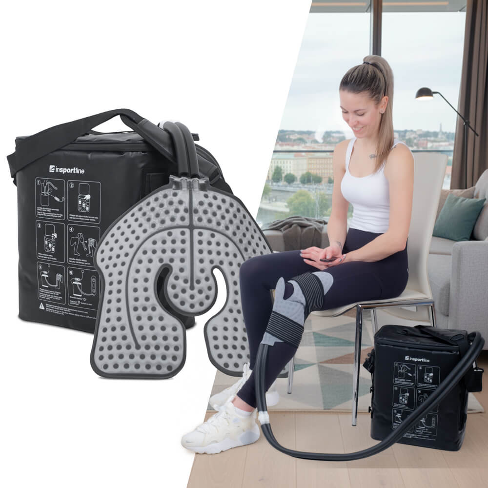 Hűtőkészülék hideg borogatással inSPORTline Coldero, foganytú, vízálló kivitel, vízálló cipzár, 3 intenzitási (áramlási) szint, távirányító