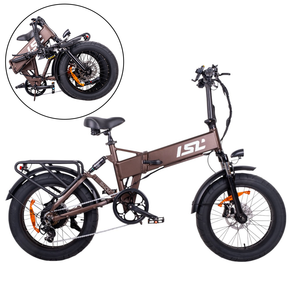 Összecsukható elektromos fat bike ISL Baxom 840Wh 20"  Mély Kávé  16,5" (170-205 cm) akciós termékkép 1