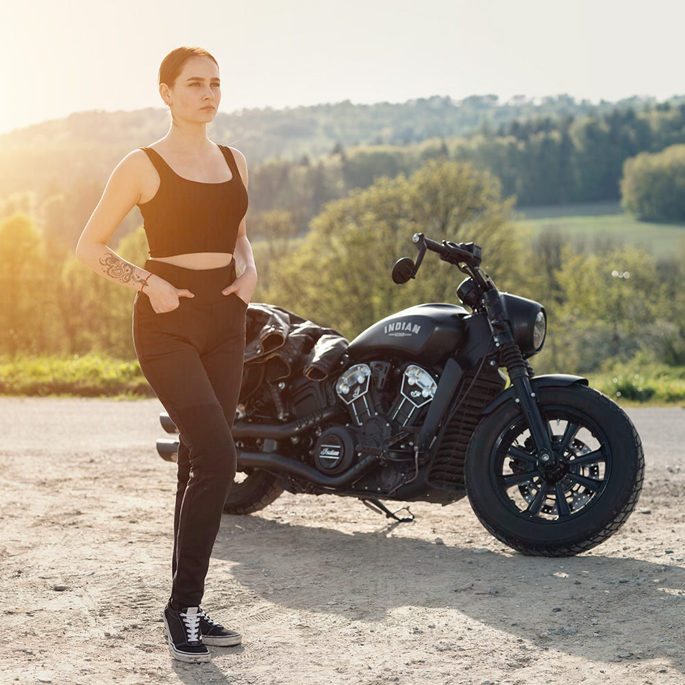 Női motoros leggings W-TEC Noposum fekete M termék 2. képe
