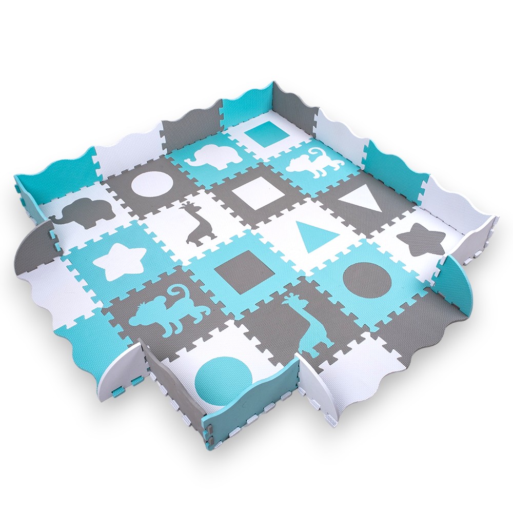 Szivacs puzzle Játszómatrac védőfallal inSPORTline Smarfino 30,5x30,5x1 cm, 36 db akciós termékkép 1