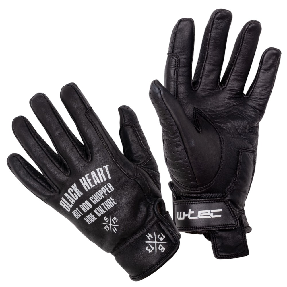 Bőr nyári motoros kesztyű W-TEC Black Heart Darios fekete M akciós termékkép 1