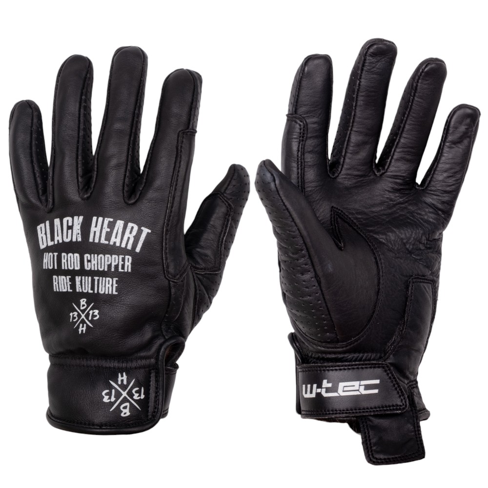 Bőr nyári motoros kesztyű W-TEC Black Heart Darios fekete M termék 2. képe