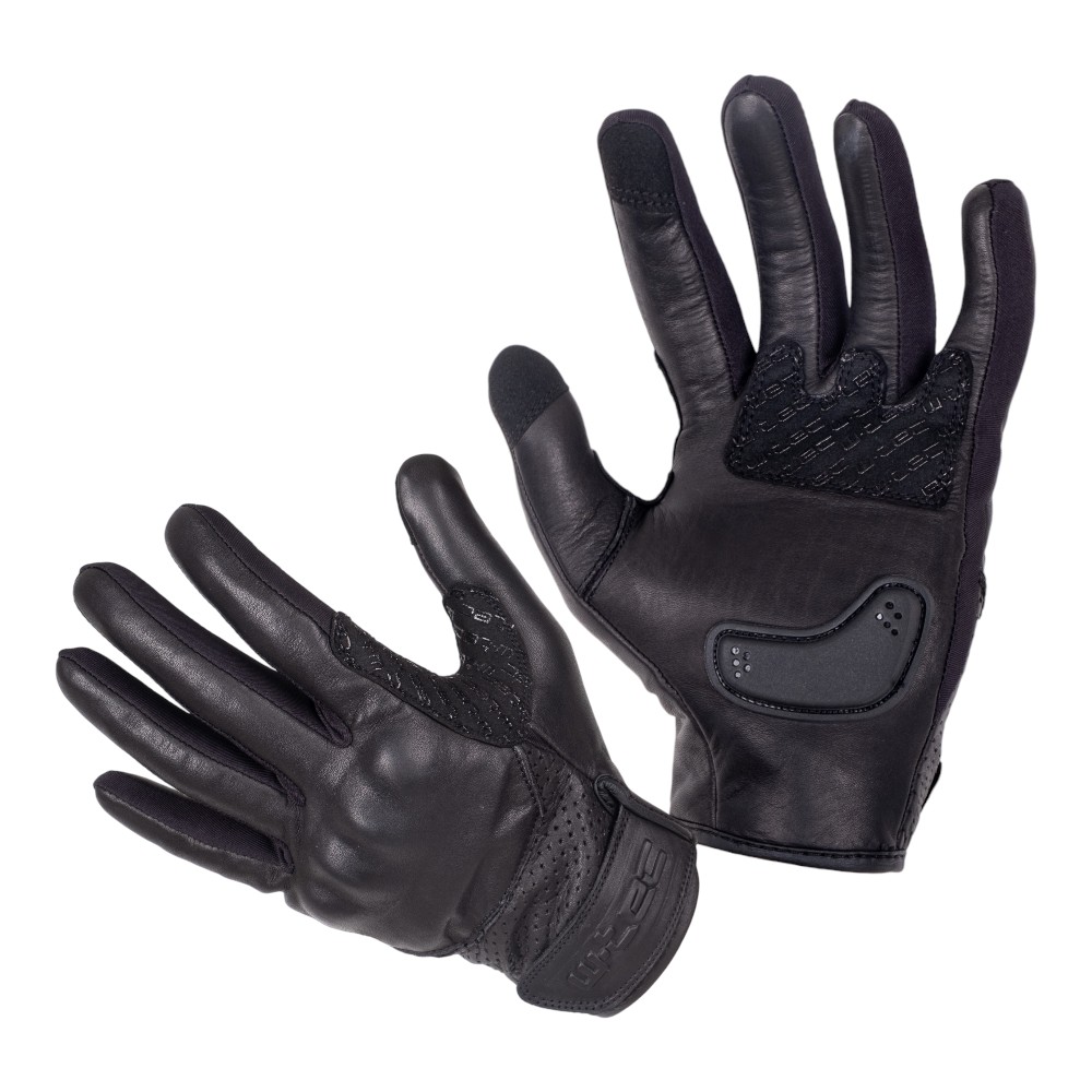 Motoros kesztyű W-TEC Black Heart Ravenero, rugalmas anyag, dupla varrás fekete S akciós termékkép 1
