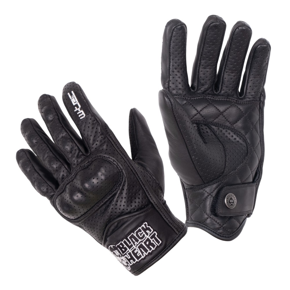 Bőr motoros kesztyű W-TEC Black Heart Rookah fekete S akciós termékkép 1