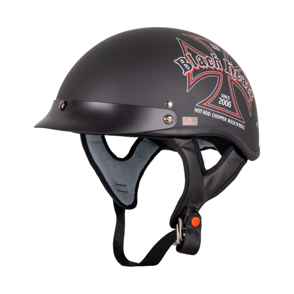 Motoros bukósisak W-TEC Black Heart V531 Iron Cross  DOT jóváhagyás, levehető napellenző, puha bélés fekete S (55-56) akciós termékkép 1