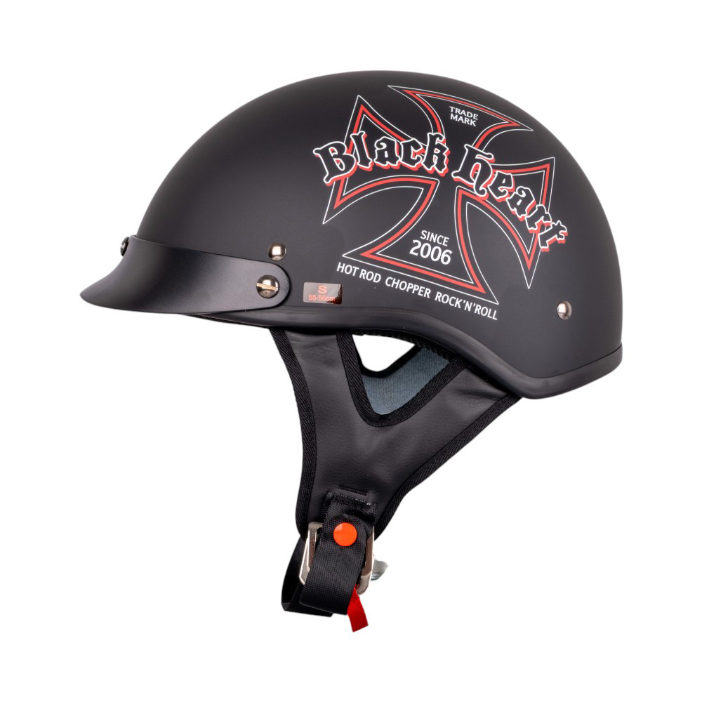 Motoros bukósisak W-TEC Black Heart V531 Iron Cross  DOT jóváhagyás, levehető napellenző, puha bélés fekete S (55-56) termék 2. képe
