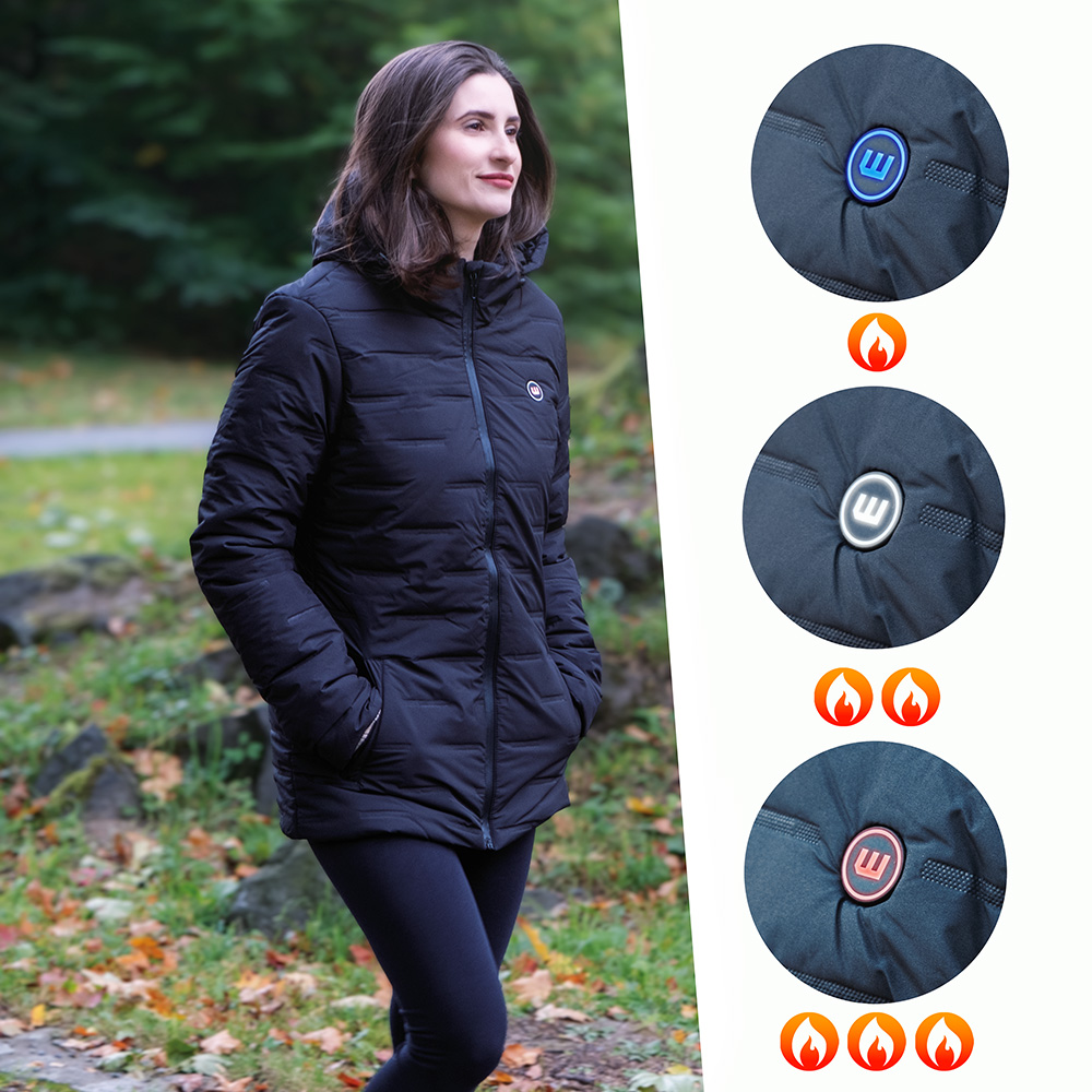 Női fűthető kabát W-TEC HEATborg Lady  fekete  XXS termék 2. képe