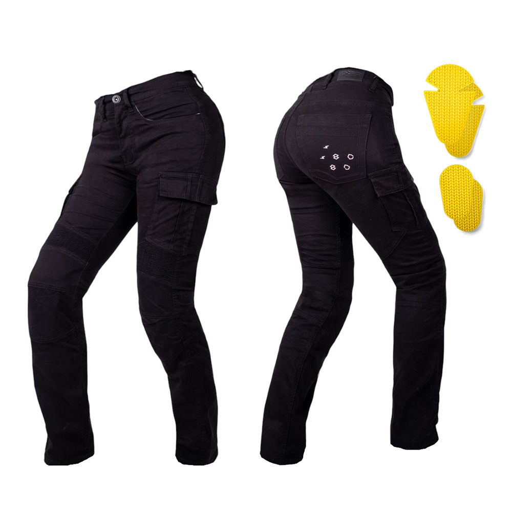 Női motoros farmernadrág W-TEC Komehana fekete 26/32 termék 2. képe