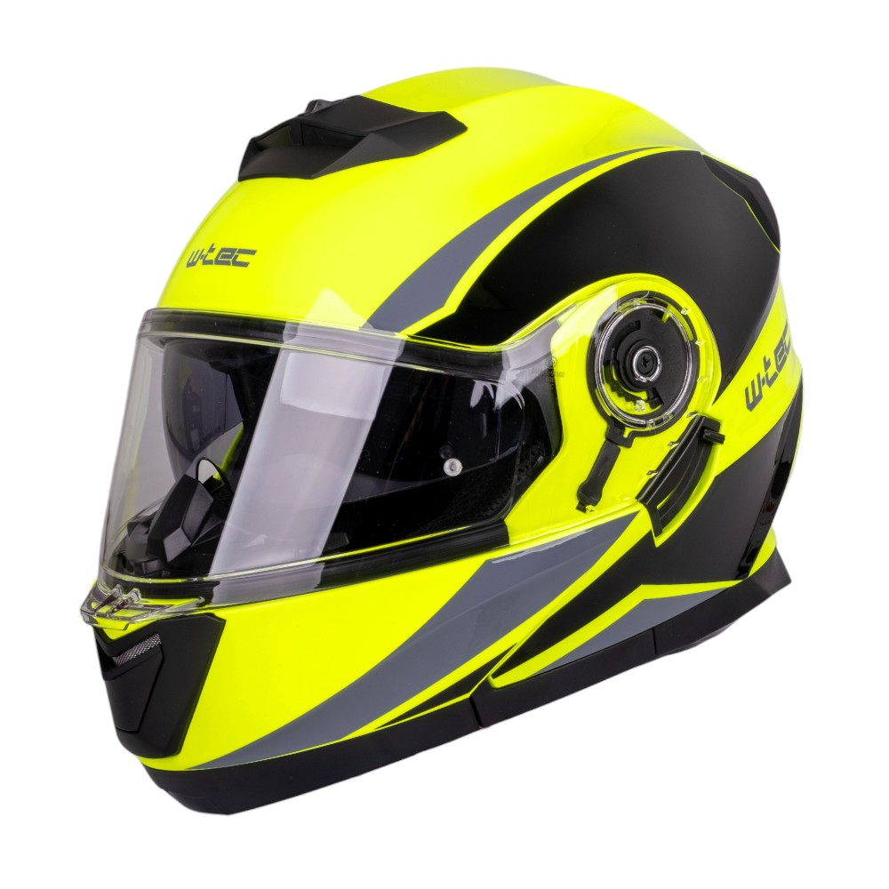 Flip-up bukósisak W-TEC Banelmeda  fekete-fluor sárga  XS (53-54) akciós termékkép 1