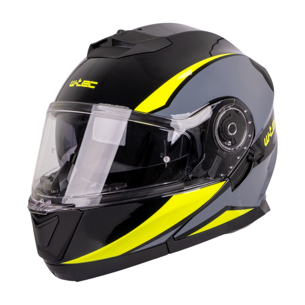 Flip-up bukósisak W-TEC Banelmeda  L(59-60)  szürke-fekete-fluo sárga akciós termékkép 1