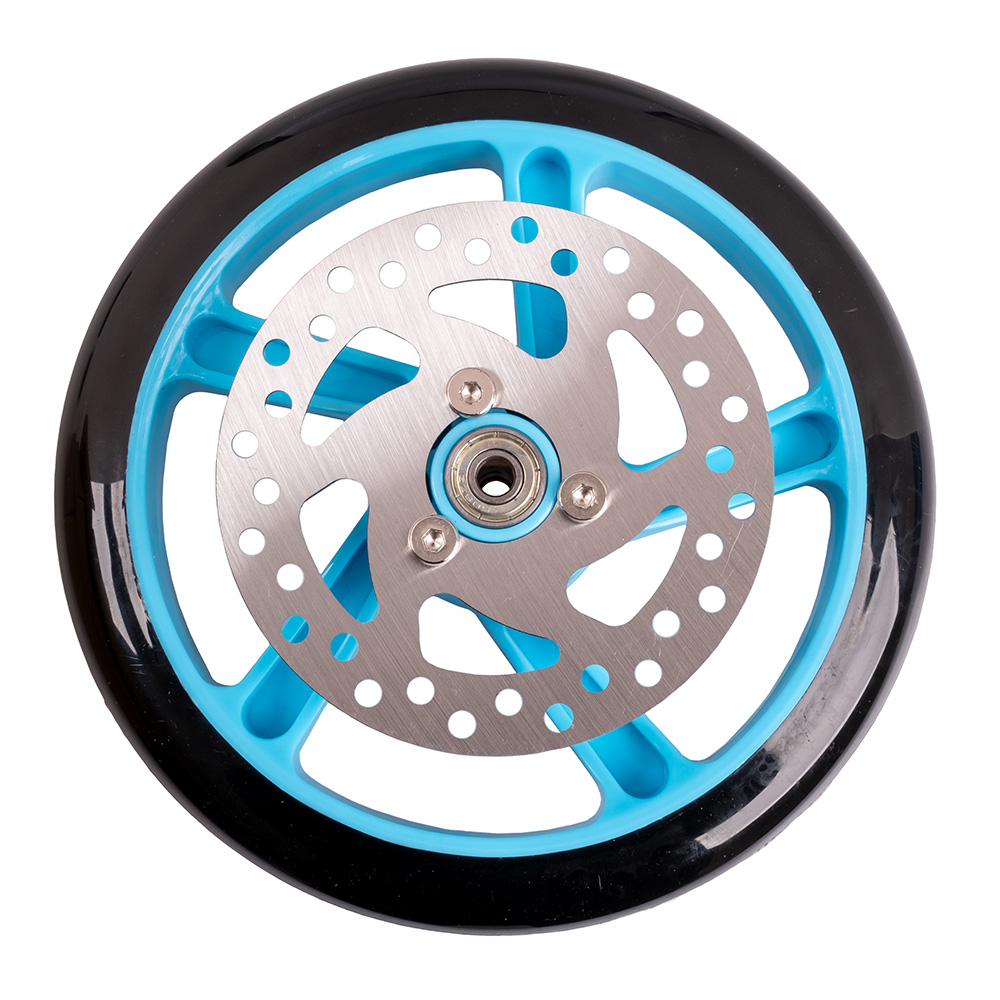 Pótkerék féktárcsával Discola rollerre 200x40mm  kék akciós termékkép 1