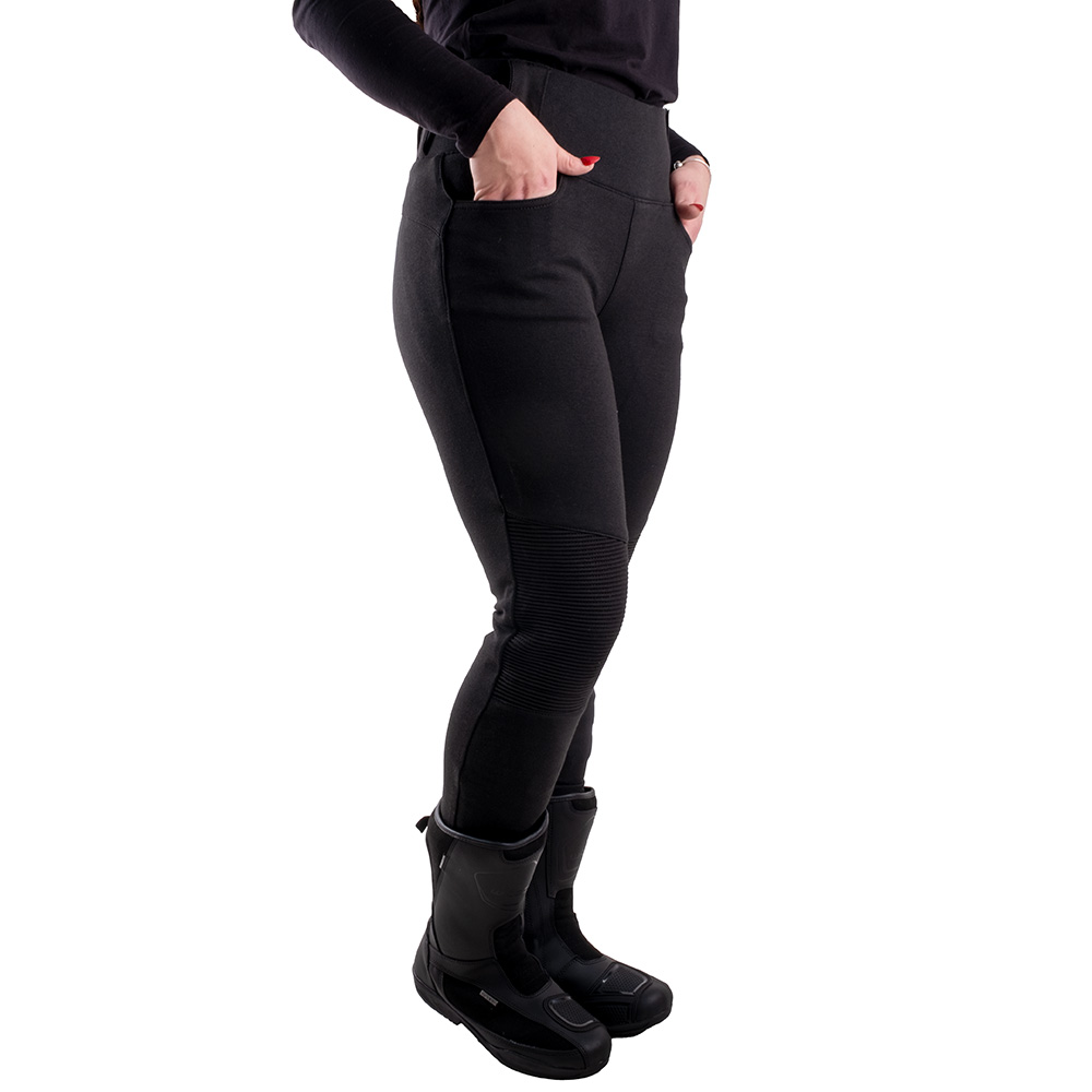 Női motoros leggings W-TEC Noposum fekete XL rövidített hossz
