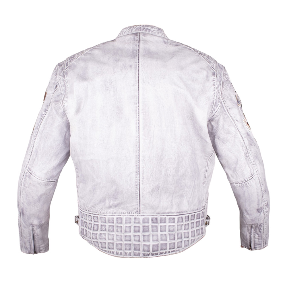 Férfi bőr motoros kabát W-TEC Sheawen White New fehér M termék 2. képe