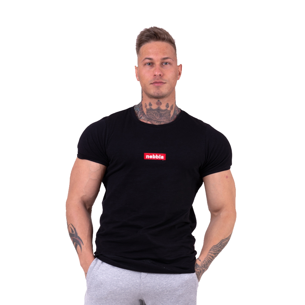 Férfi póló Nebbia Red Label V-typical 142 fekete XXL