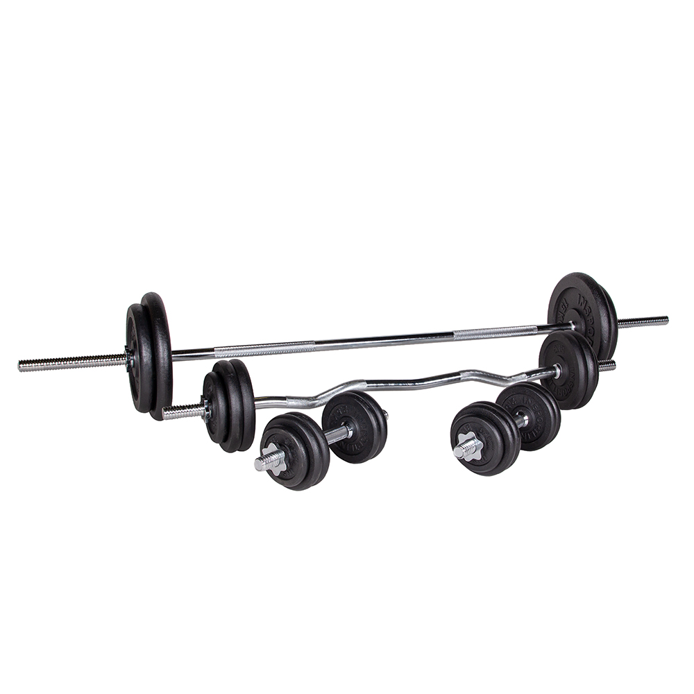 Súlyzó készlet inSPORTline Castblack 180+120+40 cm/30 mm 125kg akciós termékkép 1