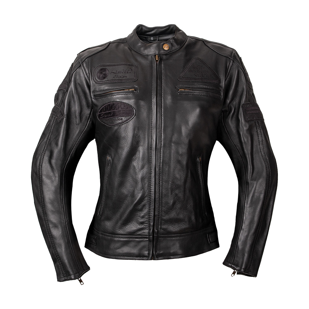 Női bőr motoros kabát W-TEC Urban Noir Lady fekete 3XL