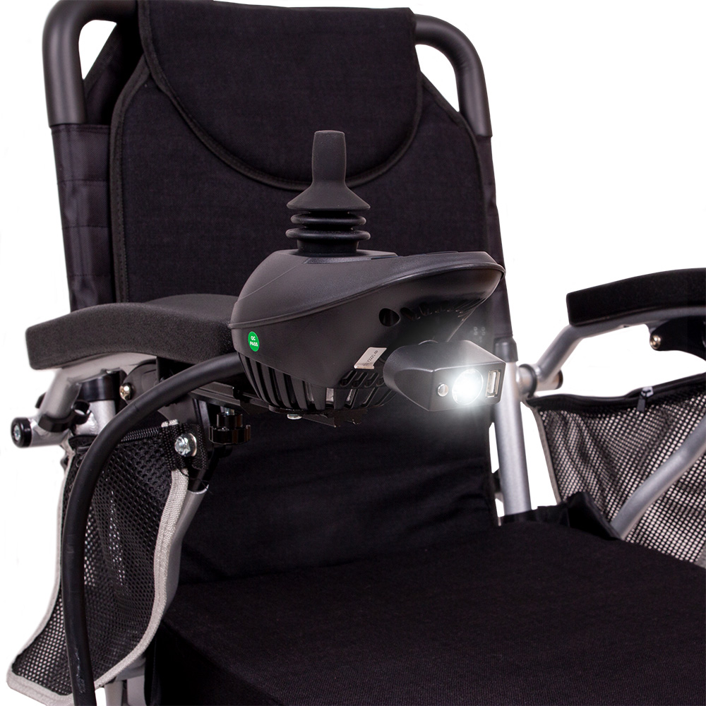 USB töltő port + LED lámpa a inSPORTline Hawkie kerekesszékhez termék 2. képe