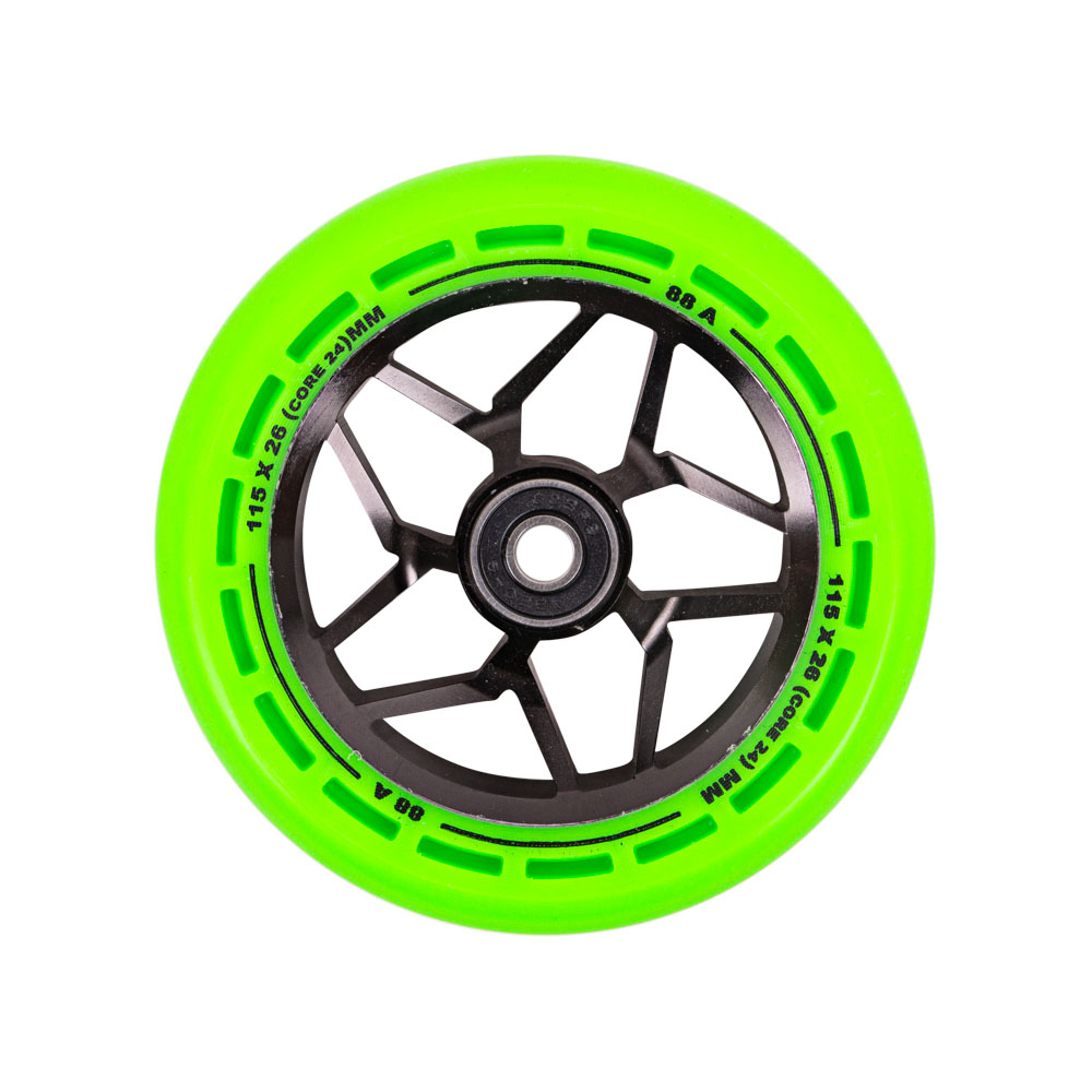 Roller kerék LMT L Wheel 115 mm ABEC 9 csapággyal fekete-zöld